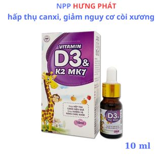 vitamin D3+DHA lọ 10ml bổ sung vitamin D3, cải thiện còi xương, hấp thu canxi giá sỉ