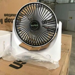 Quạt Tích Điện Super Fan, Quạt Để Bàn 3 Chế Độ Mát Nhỏ Gọn Tiện Lợi Khi Mang Theo