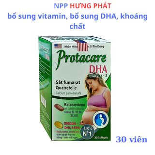 Viên uống Protacare DHA Omega-3 – Bổ sung dinh dưỡng cho mẹ bầu, tăng miễn dịch, bổ sung vitamin – Hộp 30 viên giá sỉ