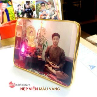 Ảnh gỗ mica để bàn 15x21 nẹp viền