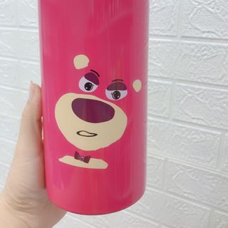 Ly giữ nhiệt hoạ tiết gấu dâu,dung tích 600ml,tặng kèm ống hút+ chổi vệ sinh ống hút+ túi đựng ly