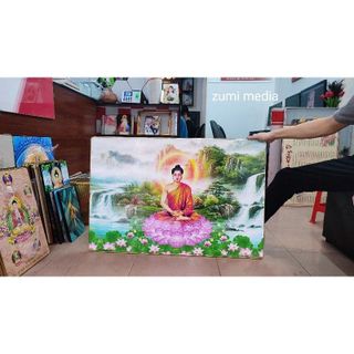 tranh phật gỗ tráng gương cỡ 90x60