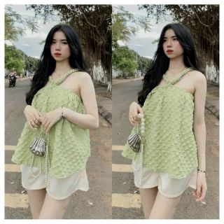 Sét áo dây xốp phồng kiểu baby doll kèm quần. Giá sỉ- giá bán buôn