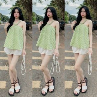 Sét áo dây xốp phồng kiểu baby doll kèm quần. Giá sỉ- giá bán buôn