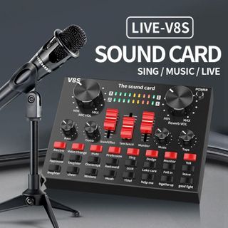 Sound Card V8S+bản nâng cấp có Bluetooth, Pin Sạc – Thu Âm Hát Livestream Karaoke giá sỉ