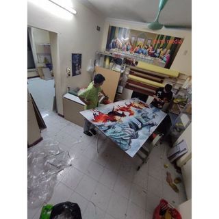 tranh mã đáo, gỗ tráng gương 1mx2m