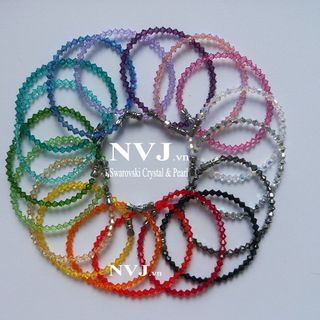 Vòng tay pha lê Áo cao cấp nhất, hạt nón 4ly nhiều màu ngẫu nhiên - Trang sức NVJ