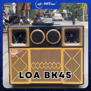 Loa kéo MTMAX BK45 Cao Cấp - Loa kéo 2 Bass 4 Tấc 2 Trung 2 Treble - Kèm 2 Micro Không Dây