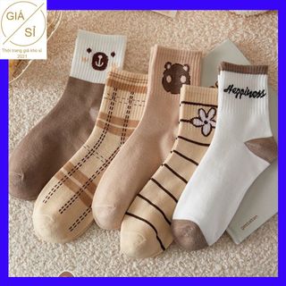 Set vớ 5 đôi cổ cao hình dễ thương hàng giá tốt sẳn sll