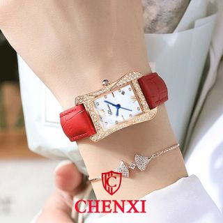ĐỒNG HỒ NỮ DÂY DA CHENXI MẶT VUÔNG THỜI TRANG