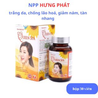 Viên uống đẹp da Sâm tố nữ Queen Spa trắng da giảm lão hóa , ngừa nám tàn nhang hộp 30 viên