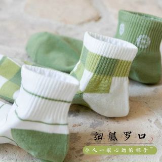 Set vớ 5 đôi cổ ngắn gam màu xanh lá hàng đẹp sẳn sll