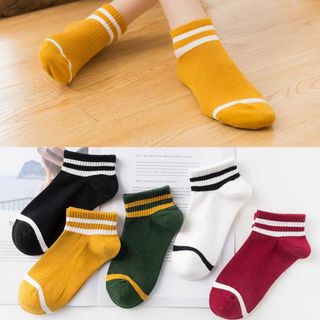 Set vớ 5 đôi viền trắng hàng đẹp sẳn sll giá tốt