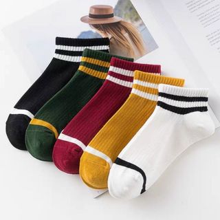 Set vớ 5 đôi viền trắng hàng đẹp sẳn sll giá tốt