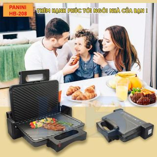 Máy kẹp bánh mỳ Panini Grill HB-208