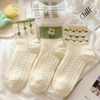 Set vớ 5 đôi hàng đẹp hình hoa cỏ dễ thương giá tốt hàng sẳn sll