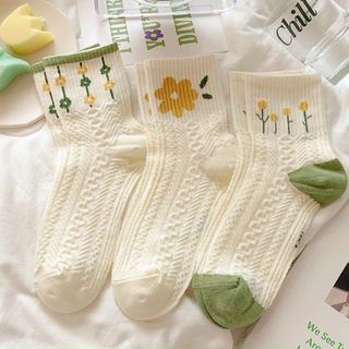 Set vớ 5 đôi hàng đẹp hình hoa cỏ dễ thương giá tốt hàng sẳn sll