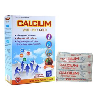 Canxi sữa Calcium with Mk7 Gold tăng chiều cao, chắc khỏe xương cho bé– Hộp 20 gói giá sỉ