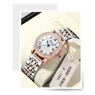 ĐỒNG HỒ NỬ CHENXI DÂY THÉP KHÔNG GỈ ĐÍNH ĐÁ THỜI TRANG