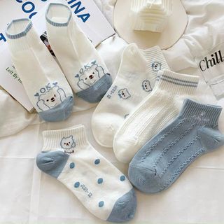 Set vớ 5 đôi dễ thương hàng đẹp gam màu xanh biển sẳn sỉ sll