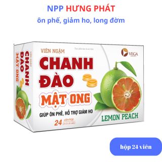 Viên ngậm chanh đào mật ong Vega hỗ trợ giảm ho, giảm đờm 8 viên x 3 vỉ ( 24 viên) giá sỉ