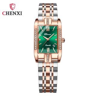 ĐỒNG HỒ NỮ DÂY THÉP KHÔNG GỈ CHENXI MẶT VUÔNG ĐÍNH ĐÁ