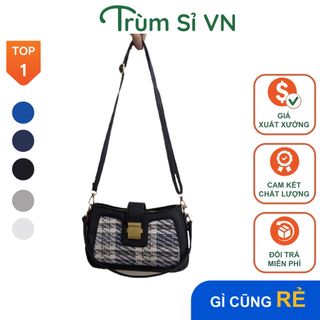 TÚI XÁCH KẸP NÁCH NỮ CAO CẤP KHÓA VUÔNG DA LÌ SIZE 22 T017 - TRÙM SỈ VN