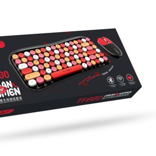COMBO ko dây T-Wolf TF660 URBAN WOMEN Bluetooth + wireless ( phím tròn ,màu xanh ) -BH 12 tháng