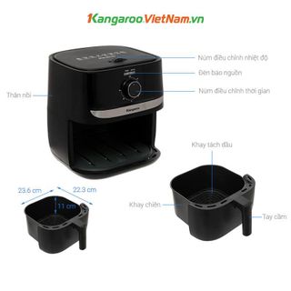 Nồi chiên không dầu Kangaroo KG6AF1 dung tích 6 lít bảo hành 12 tháng 1 đổi 1 trong 7 ngày