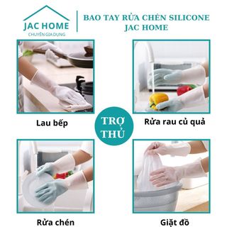 Bao tay rửa chén silicone dẻo 30cm
