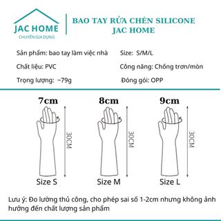 Bao tay rửa chén silicone dẻo 30cm
