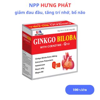 Hoạt huyết dưỡng não Ginkgo Biloba hỗ trợ hoạt huyết, tăng tuần hoàn não, tan cục máu đông – Hộp 100 viên