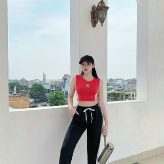 Crop Logo Chất vải: Thun mềm mịn phối sọc Siêu Đẹp Giá Sỉ, Hàng Đẹp