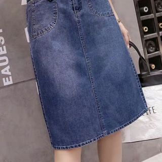 Chân Váy Jean Váy Bò hàng hàng Quảng Châu cao cấp dài qua gối 65cm