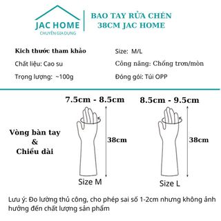 Bao tay rửa chén silicone siêu dẻo 38CM