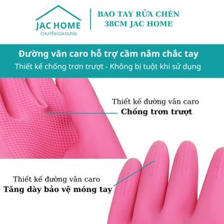 Bao tay rửa chén silicone siêu dẻo 38CM