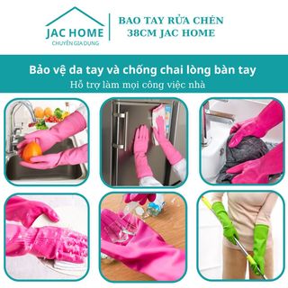 Bao tay rửa chén silicone siêu dẻo 38CM