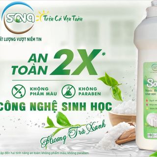 Nước Rửa Chén Hương Trà Xanh 800 Gram| Sản phẩm chiết xuất từ nhiên nhiên, an toàn cho da tay người dùng và bảo vệ môi trường