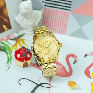 ĐỒNG HỒ NAM DÂY THÉP KHÔNG GỈ CHENXI MẶT SỐ THIẾT KẾ RỒNG 3D ĐẸP MẮT