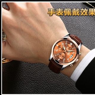 ĐỒNG HỒ NAM DÂY DA ONTHEEDFE 6KIM THỜI TRANG