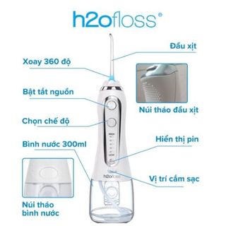 Máy Tăm Nước H2oFloss HF6/HF6P/HF9P 2022 - Phiên bản mới nhất chạy êm - Tặng túi đựng