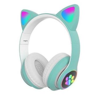 Tai Nghe Chụp Tai Bluetooth Không Dây Tai Mèo Đáng Yêu Có Đèn LED 23M
