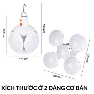 Bóng Đèn Tích Điện 40W , Năng Lượng Mặt Trời 4 Cánh ,Đèn Led Siêu Sáng ,Tiết Kiệm Điện Năng , Chống Nước -Bảo Hành 1 Năm