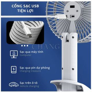 Quạt Kẹp Bàn Sạc Pin Tích Điện Super, Quạt Tích Điện Để Bàn Tiện Dụng 3 Tốc Độ Gió Có Giá Đỡ Điện Thoại