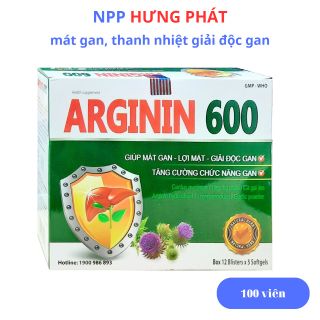 Viên uống Arginin 600 giúp tăng cường chức năng gan, thanh nhiệt, giải độc, trị mụn nhọt, dị ứng, điều tiết rối loạn chức năng gan mật – Hộp 60 viên giá sỉ