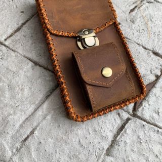TÚI ĐỰNG ĐIỆN THOẠI KÈM ZIPPO MAY THỦ CÔNG