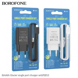BỘ SẠC BOROFONE BA68A GLACIER SINGLE PORT CHARGER SET  (iP) (EU)