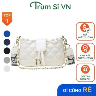 TÚI ĐEO CHÉO CHỮ D CAO CẤP CHẦN TRÁM 2 DÂY SIZE 20 T081 - TRÙM SỈ VN