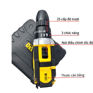 Máy khoan pin Dewalt 72v, khoan pin cầm tay 3 chức năng có búa tặng kèm phụ kiện 24 chi tiết