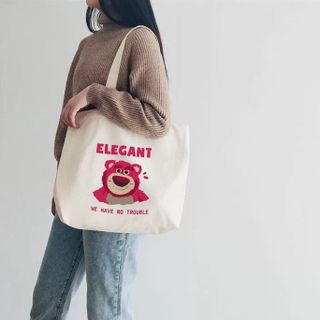 Túi tote canvas có khóa kéo và ngăn phụ (40x36x7cm)
